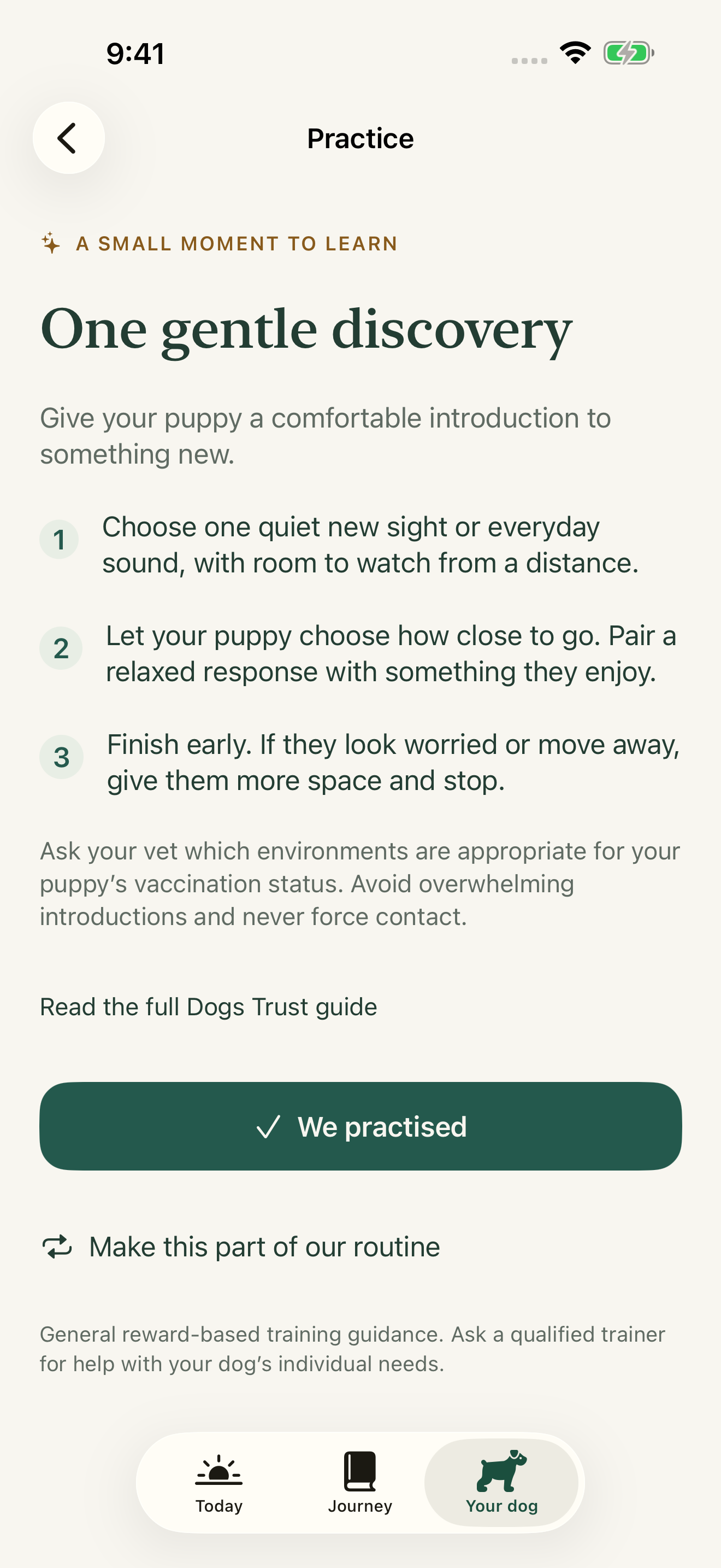 Tendry’s practice guide with short reward-based activities